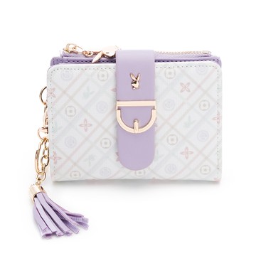 ✨新春特惠 - 獨享秒殺｜PLAYBOY-短夾 經典格紋系列 -紫色(552-9505-70-2)