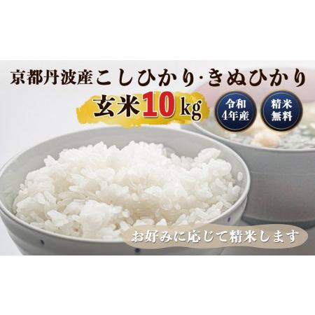 ふるさと納税 新米 令和5年産京都 丹波産 きぬひかり・こしひかりセット 玄米 10kg≪5つ星お米マイスター 厳選 受注精米可≫ ※離島への配送不可.. 京都府亀岡市