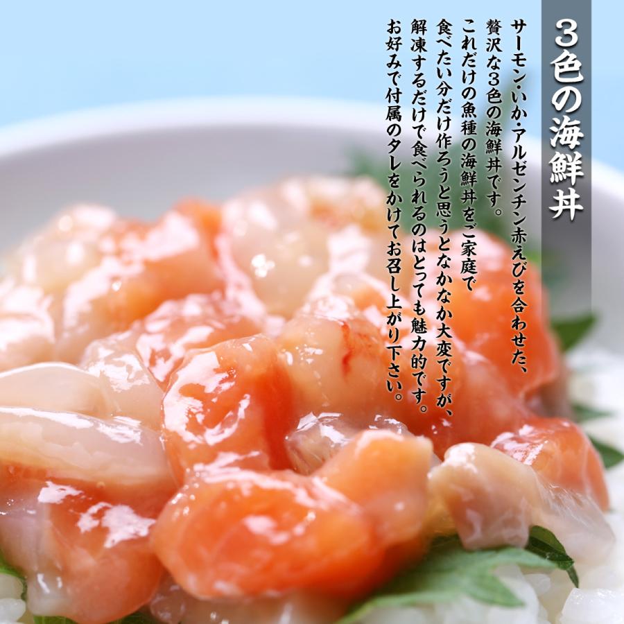 三種のサーモン海鮮丼セット（3種×各2食）　サーモン　いくら　サーモンユッケ　いか 時短5分