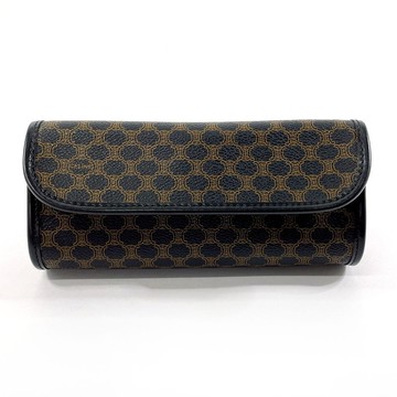 【日本直送 二手美品】CELINE 化妝包 萬用包 Macadam 圖案 PVC 黑色 古董