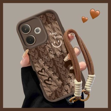 適用oppoa5活力版手機殼a5活力版5g新款oppo a5活力版全包PKV110防摔5g版硅膠軟殼高級感保護套女咖色帶掛繩