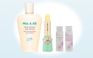 【PAUL&JOE】夏日身體防曬彈潤組(糖瓷超抗陽隔離防曬乳60ml+貓咪防曬護唇膏2.6g+凡爾賽植粹緊緻彈潤精華乳15ml+凡爾賽植粹彈潤沐浴乳15ml)