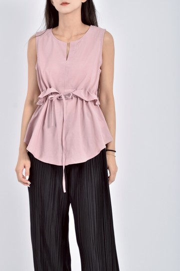 (M) eyescream無袖綁帶粉色上衣