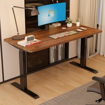MGSHOP加厚2.5cm140CM /70電腦桌辦公桌 書桌 兒童升降桌(南洋楹木實木板材)D13隱藏雙機芯桌腳65-125CM