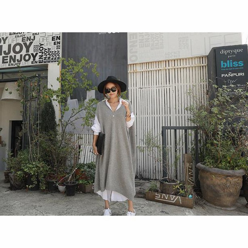 ワンピース セーター ミモレ ミモレ丈 ロング ロング丈 マキシ マキシ丈 9分丈 袖あり 長袖 襟なし ニット かわいい 大人可愛い きれいめ シンプル カジュアル ベストニットワンピース セーター ミモレ ロング ロング丈