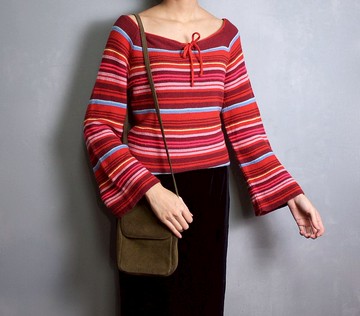 FOAK古著 法國KOOKAÏ彩色條紋上衣