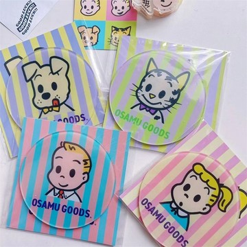 💎壓克力防熱墊杯墊💎條紋原田治貓咪小狗彩色圓形壓克力咖啡杯垫8cm 隔热垫小垫子