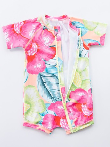 嬰兒連體泳裝女1-3歲寶寶幼兒女童小清新可愛防曬小童泳衣【聚物優品】