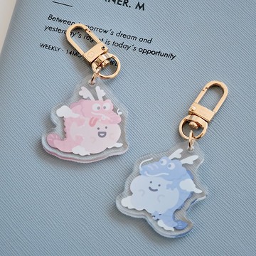 2024龍年限定 40mm 金屬壓克力吊飾 鑰匙圈