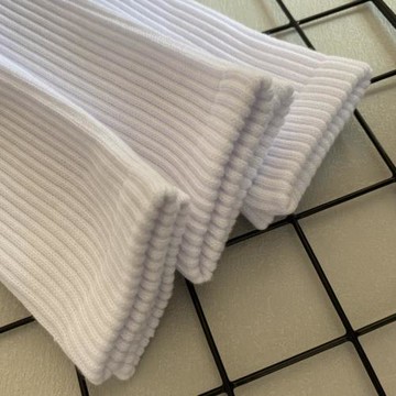 【7雙組】男女式中高筒襪子純棉加厚毛巾底運動襪黑白色籃球長襪