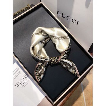 真絲絲巾小方巾女百搭豹紋桑蠶絲圍巾春夏薄款韓國小領巾洋氣時尚