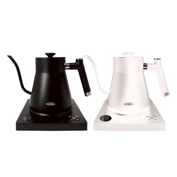 【AIWA 愛華】1L鵝頸溫控手沖電茶壼/快煮壺-黑色/白色 (AA-K21GC)黑色