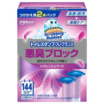 SC Johnson 莊臣 Scrubbing Bubbles 抗臭馬桶清潔凝膠補充裝2件組 清新花束香  76g  1盒