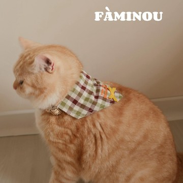 FÀMINOU．🇰🇷Parisdog寵物格紋領巾 韓國代購 狗狗領巾 口水巾 貓咪圍巾 圍脖 毛孩領巾 毛孩衣服
