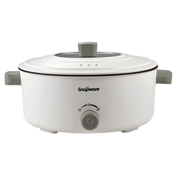 【康寧密扣 Snapware】SEKA 簡約美型多功能不沾電火鍋3.2L/美學家電