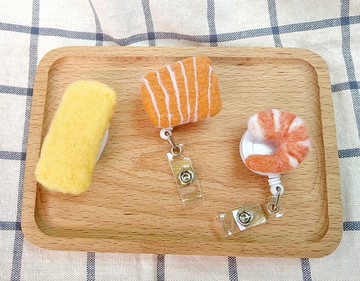 羊毛氈 食物 魚生 三文魚 壽司 蝦 伸縮扣 護士扣 證件