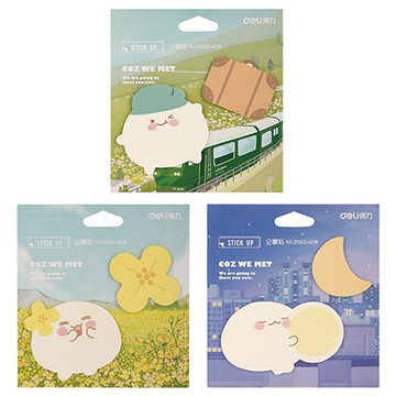 得力Deli造型便條紙/21563/底卡98x105mm/糰子/混款出貨/40張