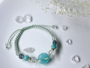 夏日薄荷糖|天河石、綠髮晶、水草瑪瑙、白水晶