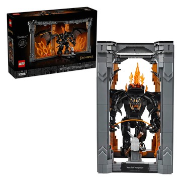 LEGO ICONSTM 魔戒 炎魔TM 書擋擺飾 The Lord of the Rings: BalrogTM Book Nook 10367  1組  魔戒 炎魔TM 灰色 + 黑色