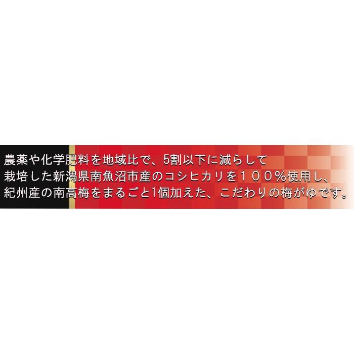 魚沼梅がゆ250ｇ(たいまつ食品) レトルト おかゆ 南高梅 和歌山県産 梅干し 低カロリー  ダイエット 新潟県産こしひかり コシヒカリ 国内産