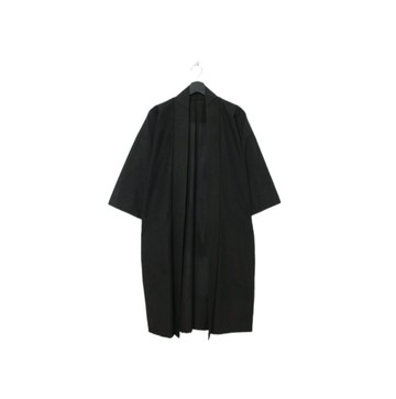 Back to Green-日本透膚羽織 長版素黑 tf-59/vintage kimono