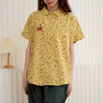 碎花短袖襯衫239467