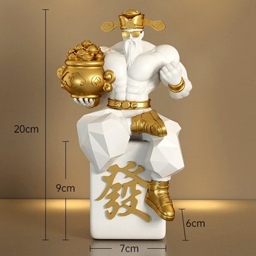 🐎 快速出貨『LINE禮物獨家』【招財貓的家】10寸捧元寶發財肌肉財神爺＃CAT126  生日禮物 開業禮物 開運 招財 喬遷禮物 交換禮物