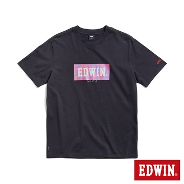 EDWIN 男款 數位煙霧BOX LOGO短袖T恤(黑色)