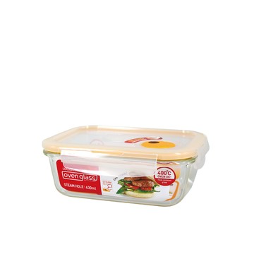 樂扣輕鬆熱玻璃保鮮盒630ml(長)