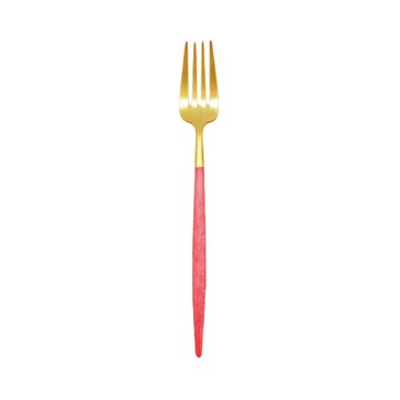 Cutipol 葡萄牙-GOA系列-紅金霧面不鏽鋼-21.5cm主餐叉