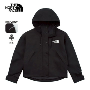 The North Face北面女款黑色DryVent防水透氣衝鋒衣｜8DGKJK3