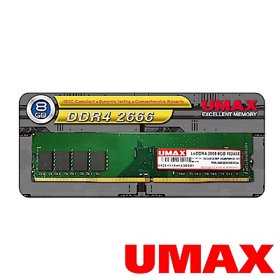 UMAX DDR4 2666 8GB 1024x8 原生顆粒桌上型記憶體推薦| Yahoo購物中心