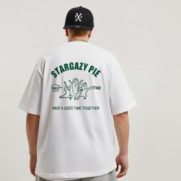 STARGAZY PIE 美式復古潮流卡通印花純棉上衣潮牌t恤男短袖ins夏