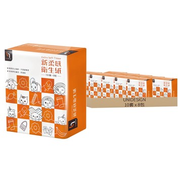 統一 UNIDESIGN 新柔感衛生紙 2層 110抽  10盒  8包