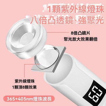 美甲照燈 美甲手持燈 紫光燈鑑定手電筒紫外綫甲片貼鑽強固化專用防僞uv手持一