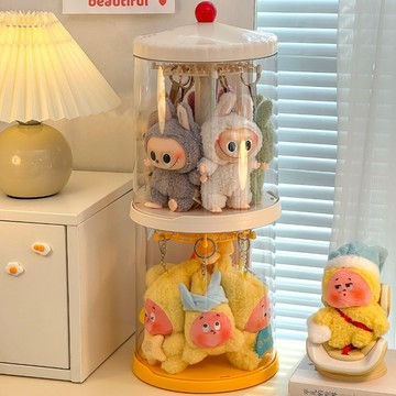 【格物】labubu展示盒 旋轉展示盒 防塵 公仔展示盒 透明展示盒 盲盒收納 泡泡瑪特展示盒 公仔展示架 展示盒