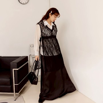 OB嚴選 雲朵自訂款-細緻蕾絲單邊綁帶長版罩衫 《AB19788》大尺碼/女裝/現貨