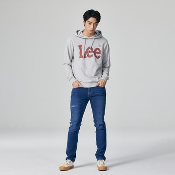 Lee 男款 706 低腰合身窄管牛仔褲 磨破 補丁 | Modern