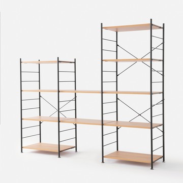 (組合)特力屋 快裝個性化層架 4+5層架套組 含延伸層板2片 191x44.5x163cm 書架 收納架 置物架