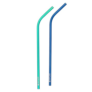 Snow Peak 鈦金屬吸管2件組 FES-222-1 藍 + 綠  2件  1組