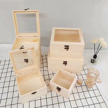 玻璃窗展示盒 收納盒 置物盒 玻璃窗木盒 碎石盒 永生花盒 飾品盒  消磁盒 禮品盒 淨化水晶  情人節 生日