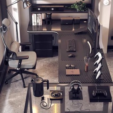 【匠俱】碳纖維電腦桌 L型電腦桌120x80cm(L型轉角電腦桌 書桌)