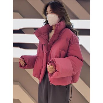 歐洲站小個子短款羽絨棉服女冬季新款韓版寬松立領面包服加厚外套