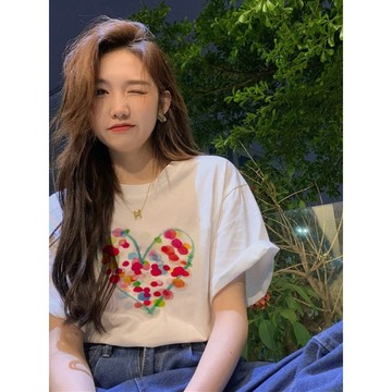 免運 夏季韓風女裝 100%純棉 寬鬆美式大學t 短袖t恤女 oversize 大碼短袖上衣 短t shirt 2492