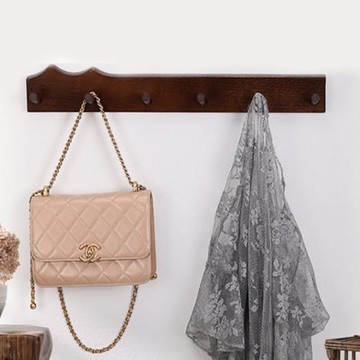 服掛鉤墻上免打孔門后掛衣架木掛衣鉤墻壁衣柜連排衣帽包包掛架