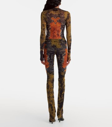 Jean Paul Gaultier Médaillon printed mesh slim pants