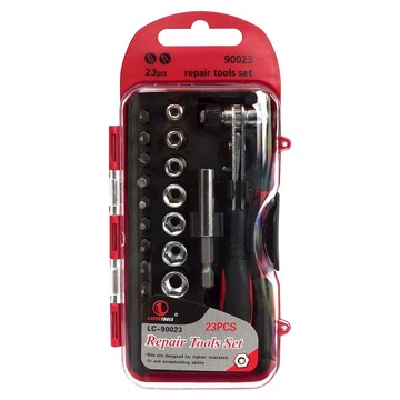 LECHGTOOLS 23件棘輪板手組 鋼製 塑膠 LC-90023  1組