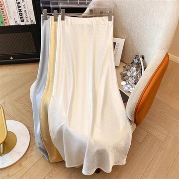 【巴黎精品】現貨+預購 女緞面半身裙絲質長裙法式絲綢大碼洋裝休閒大尺碼女裝-高腰垂感修身3色a1jf45