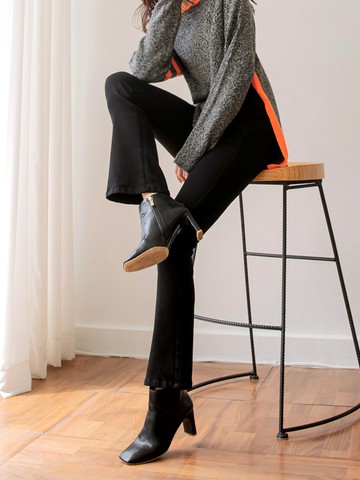 視覺細-5KG．時尚高彈收腹腰鬆緊喇叭魔法顯瘦褲