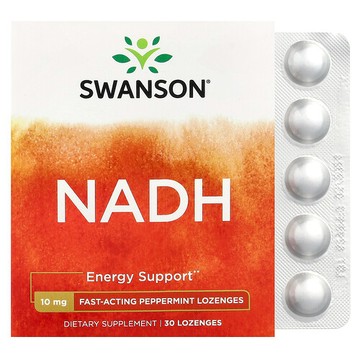 Swanson Vitamins, NADH，薄荷味，10 毫克，30 錠劑